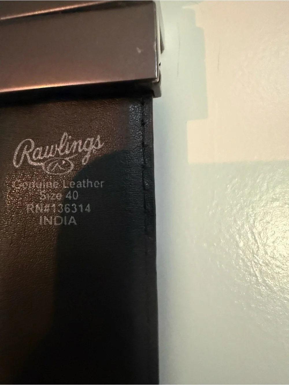 Rawlings Brown Leather Belt with Dark Metal Buckle